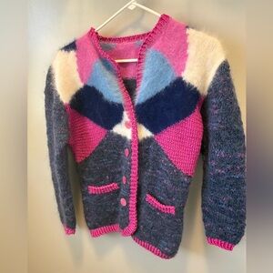 Handmade crochet retro 80s style cardigan small-medium